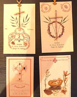  4 Santini Rari con reliquia luoghi santi