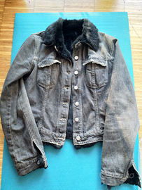 Giubbino jeans con interno pelliccia