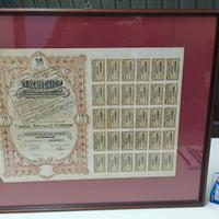 Titolo 10 Azioni Venchi Unica in cornice cm 50x60