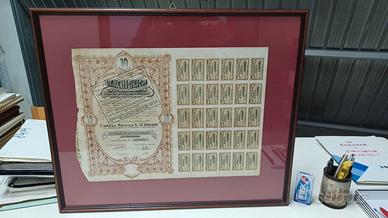 Titolo 10 Azioni Venchi Unica in cornice cm 50x60