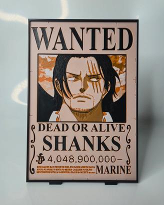 Quadro / Poster Wanted One Piece Shanks il Rosso