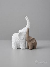 Coppia di statuine elefanti decorativi stampa 3D