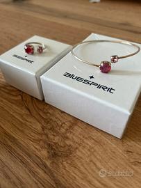 Parure bracciale e anello argento