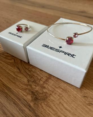 Parure bracciale e anello argento