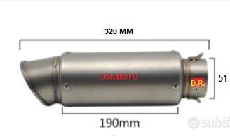 0701. scarico titanio ingresso 51 lunghezza 320 mm