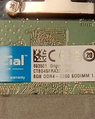 CRUCIAL RAM DDR4 16GB 3200MHZ SODIMM CL22