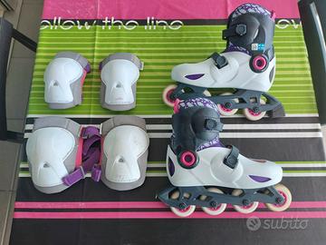 Rollerblade e protezioni Decathlon Tg.32-34