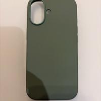 Cover iPhone 17 verde silicone floccata interna