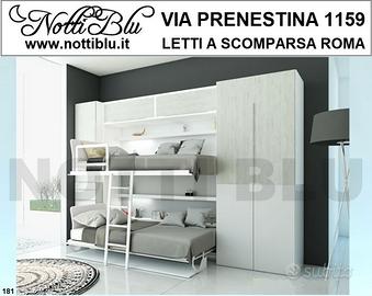 Letto a Scomparsa castello con scrivania Notti Blu