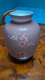 Vaso vintage in vetro opalino rosa 60/70