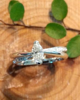 Anello solitario ReCarlo marquise