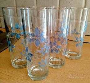 6 bicchieri da bibita Decorati a fiori
