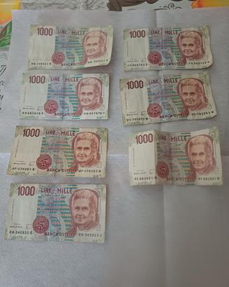 7 mille lire della Montessori e monte vecchie ital