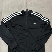 Felpa Adidas Nera con Bande Bianche 11/12 anni