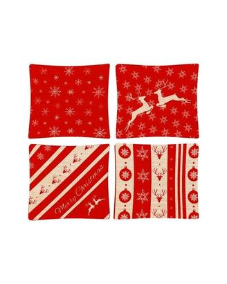 Federe per cuscini 4 PEZZI Motivo Natalizio 45x45x