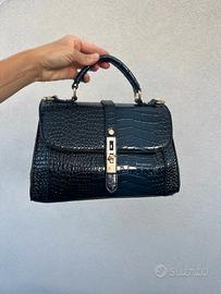 Borsa a mano blu scuro con tracolla NUOVA