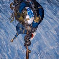 Maschera veneziana fatta a mano in ceramica e stof