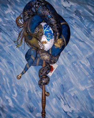 Maschera veneziana fatta a mano in ceramica e stof