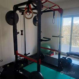 Gabbia bodybuilding Rack900 Decathlon + accessori 