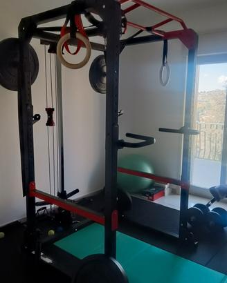 Gabbia bodybuilding Rack900 Decathlon + accessori 