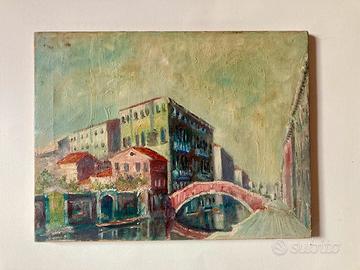 Venezia olio su tela vintage metà ‘900