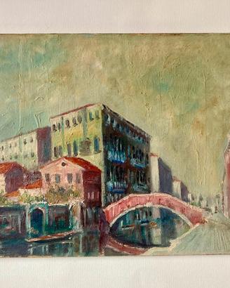 Venezia olio su tela vintage metà ‘900