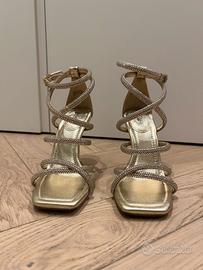 Sandali con tacco gold Michael Kors