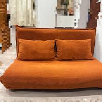 Divano letto in Velluto Arancione Quasi Nuovo