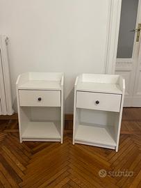 Comodini bianchi con cassetti (2x)