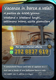 Vacanza e gita in barca a vela