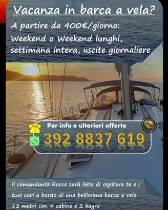 Vacanza e gita in barca a vela