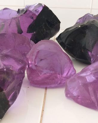 Pepite in vetro di murano viola opalino