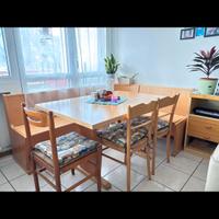 tavolo con cassapanca in legno 