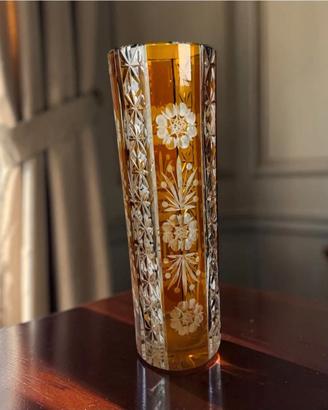 Vaso Vintage Cilindrico in Cristallo al Piombo