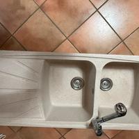 Lavello elleci doppia vasca con rubinetto