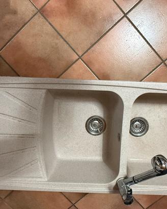 Lavello elleci doppia vasca con rubinetto
