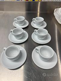 Set 6 tazzine da caffè bar con piattini - NUOVO