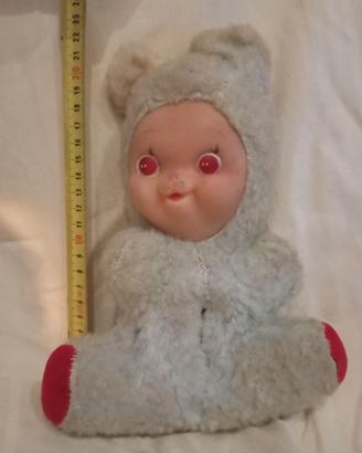 Peluche Anni 50 Rubber Face Doll Kitsch Red Eyes