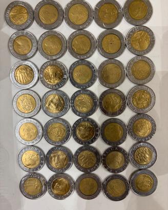 Collezione lotto completo di 65 monete da 500 lire
