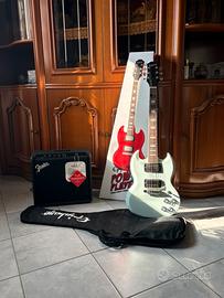 EPIPHONE SG Ice Blue + Fender Mustang LT25