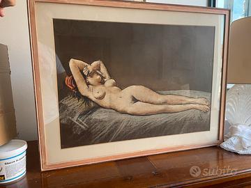 Litografia "Nudo Sdraiato" di Francesco Messina