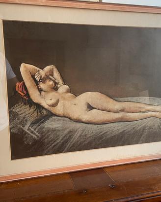 Litografia "Nudo Sdraiato" di Francesco Messina