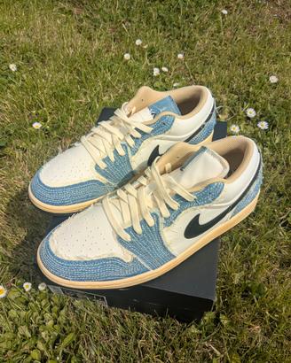 Nike Jordan 1 Low WMRK Sashiko blu