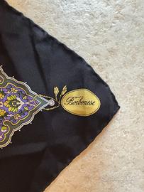 foulard vintage Borbonesecarré nero viola fantasia