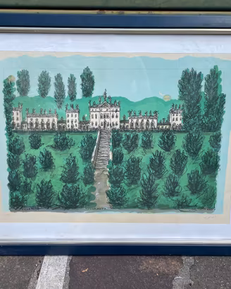 Litografia originale Tono Zancanaro “Villa Negri”