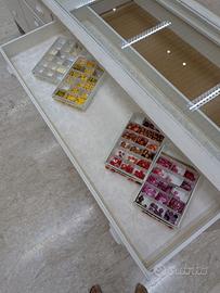 Banco cassa vintage Shabby chic in vero legno 