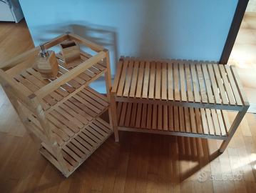 Ikea set bagno + panca + carrello con ruote
