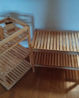 Ikea set bagno + panca + carrello con ruote