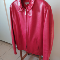 Giacca in pelle rossa taglia XL