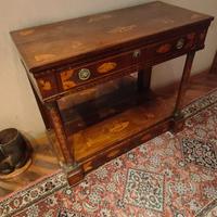 Consolle  in legno intarsiato 1850, stile Olandese